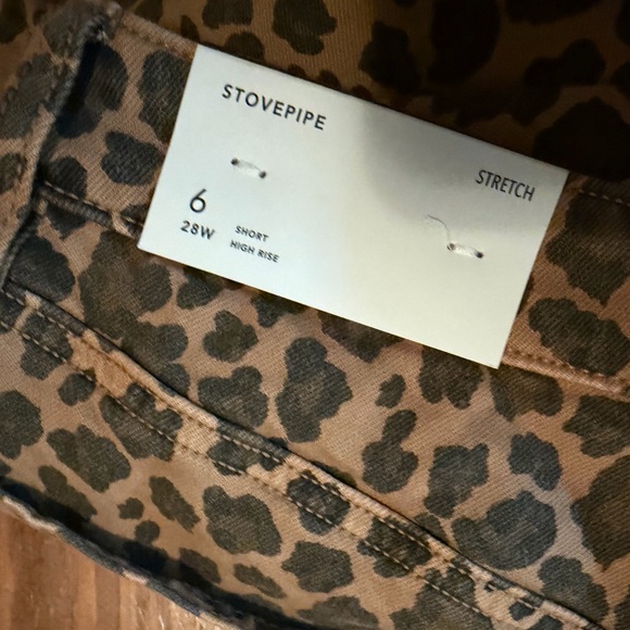 American eagle Stretch Leopard High-Waisted Stovepipe Ankle Size 6 28 Short NEW - Picture 5 of 7